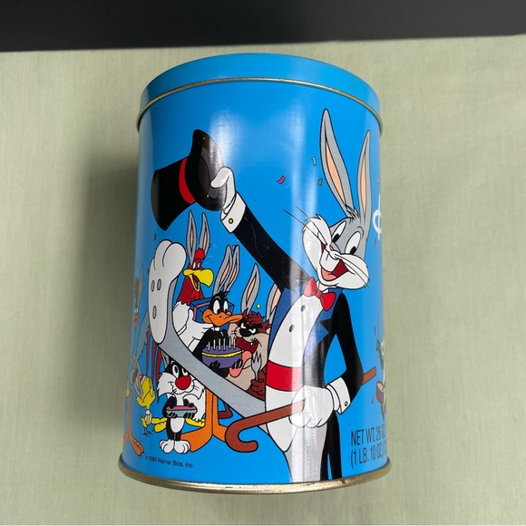Vintage Bugs Bunny Happy Birthday Tin Can - Bugs 50th anniversary tin - Picture 5 of 10